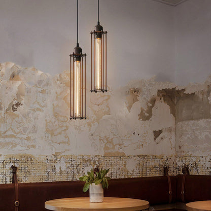 Toorak Industrial Pendant Light - Black and Brass
