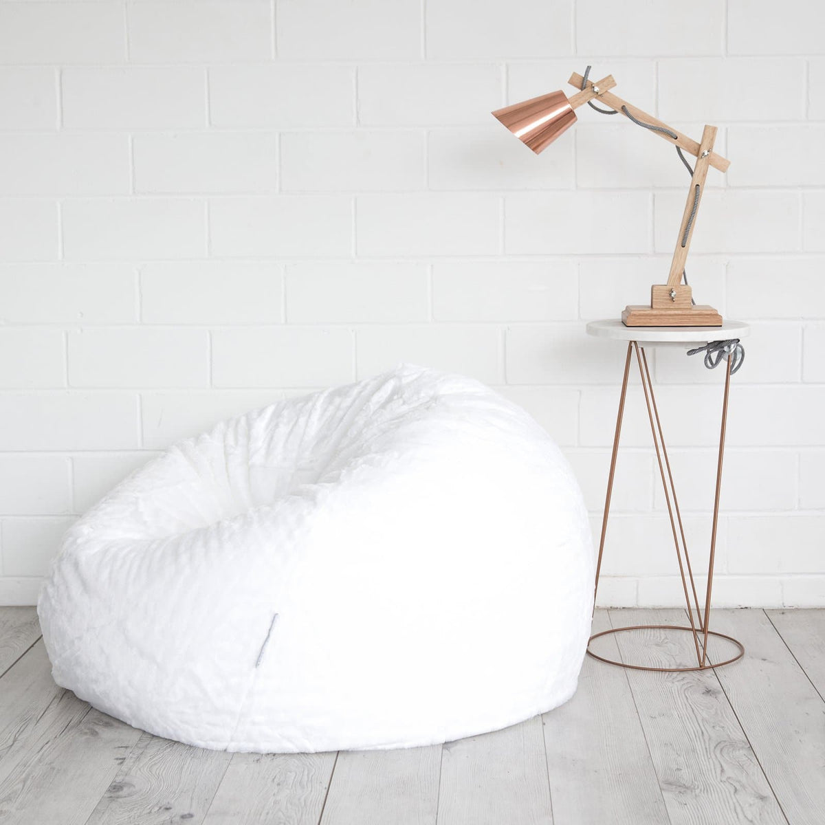 Cloud Plush Fur Bean Bag - White