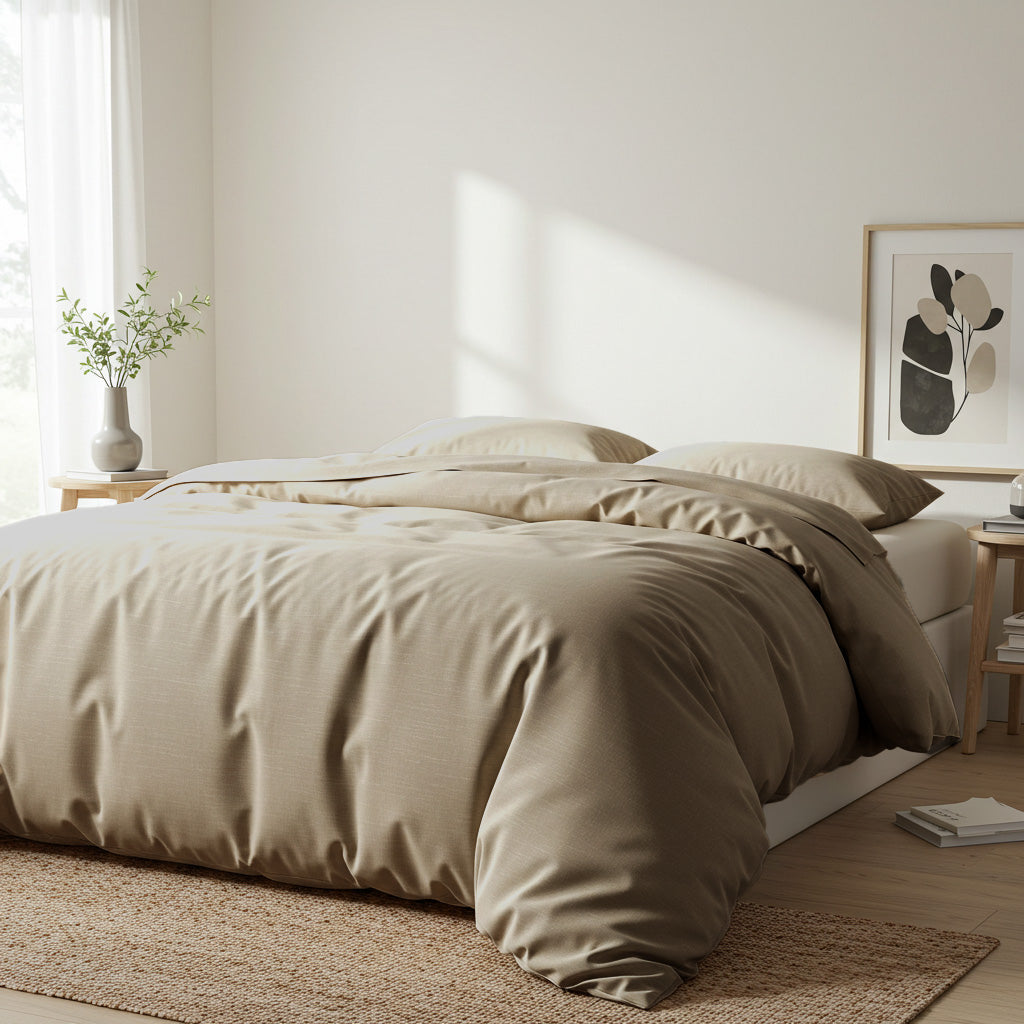 Silky Soft Bamboo Quilt Cover - Latte