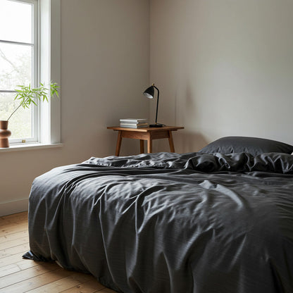 Silky Soft Bamboo Quilt Cover - Charcoal
