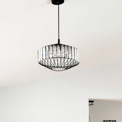 Butler Glass Prism Pendant Light - Black