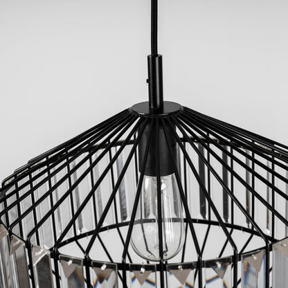 Butler Glass Prism Pendant Light - Black