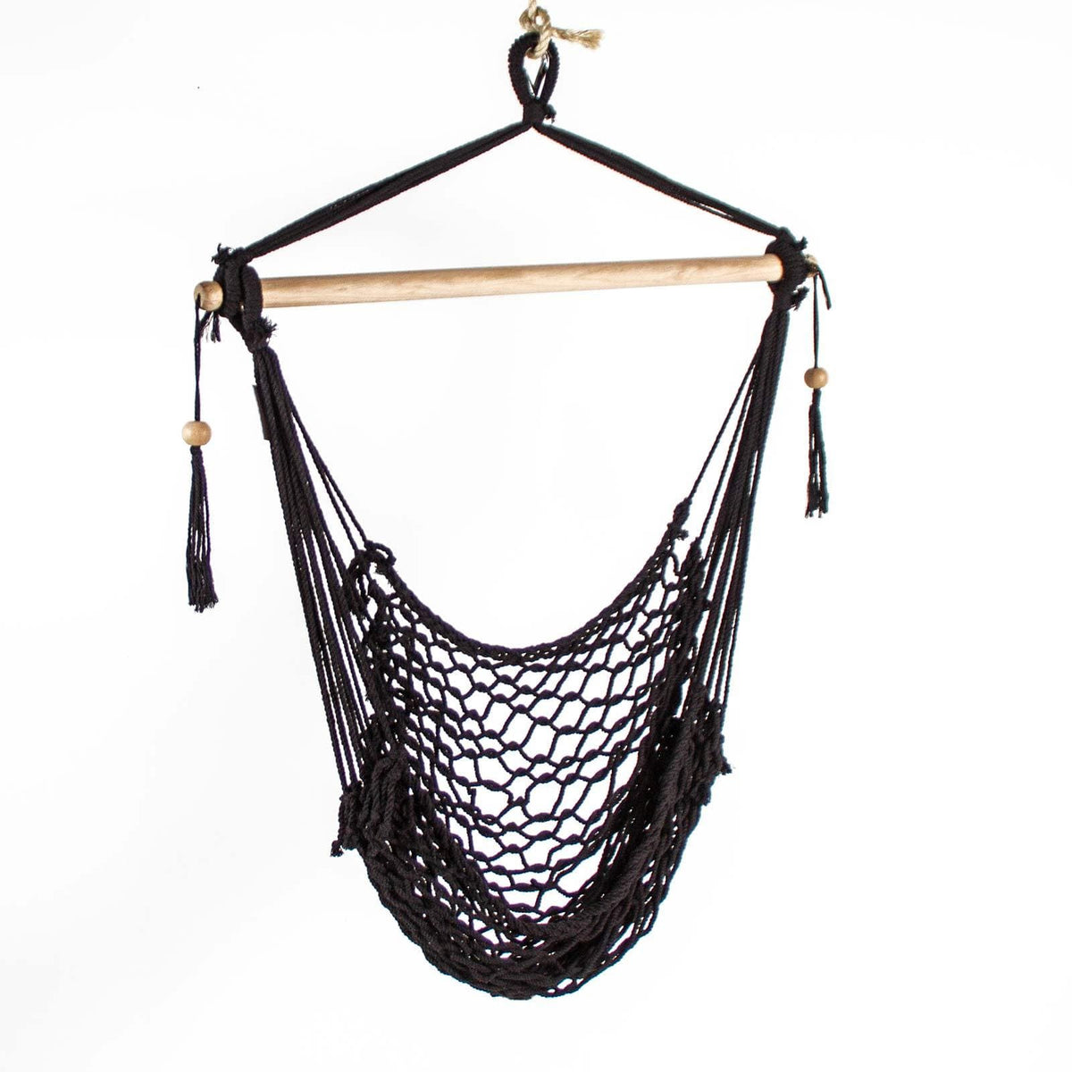 Salvador Macrame Hanging Hammock Chair - Black