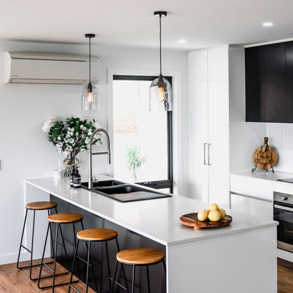 Willow Dome Glass Pendant Light - Pearl Black