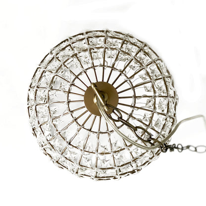 Whitney Dome Glass Crystal Chandelier - Brass