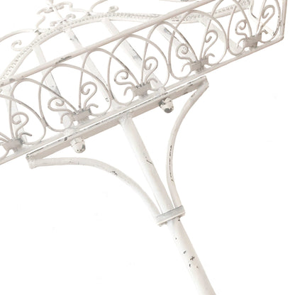 Ornate Metal Music, Book or Menu Stand - Shabby Chic White