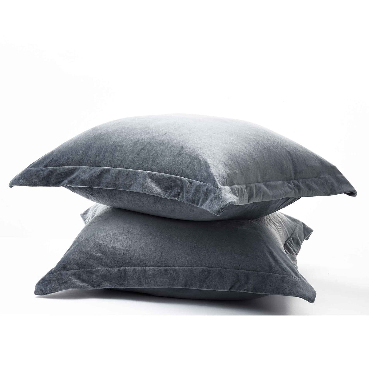 Fur Velvet European Pillowcase Set - Charcoal