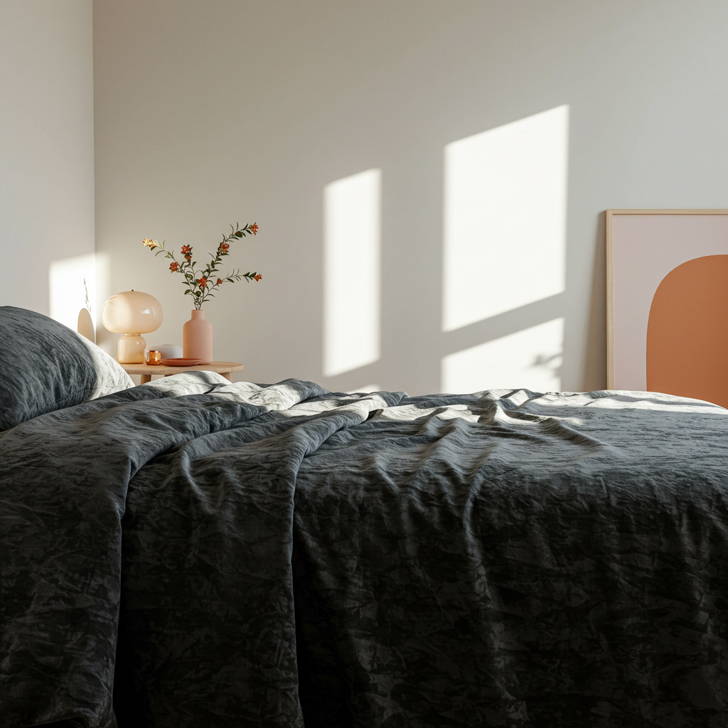 Fur Velvet Quilt Cover - Charcoal