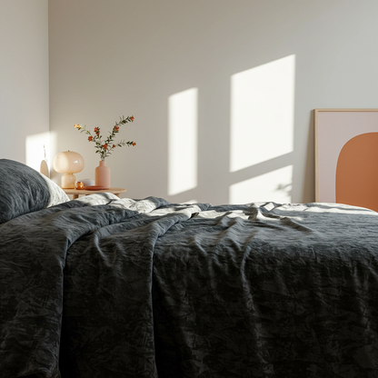 Fur Velvet Quilt Cover - Charcoal