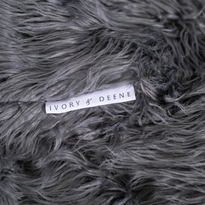 Lush Fur Bean Bag - Charcoal