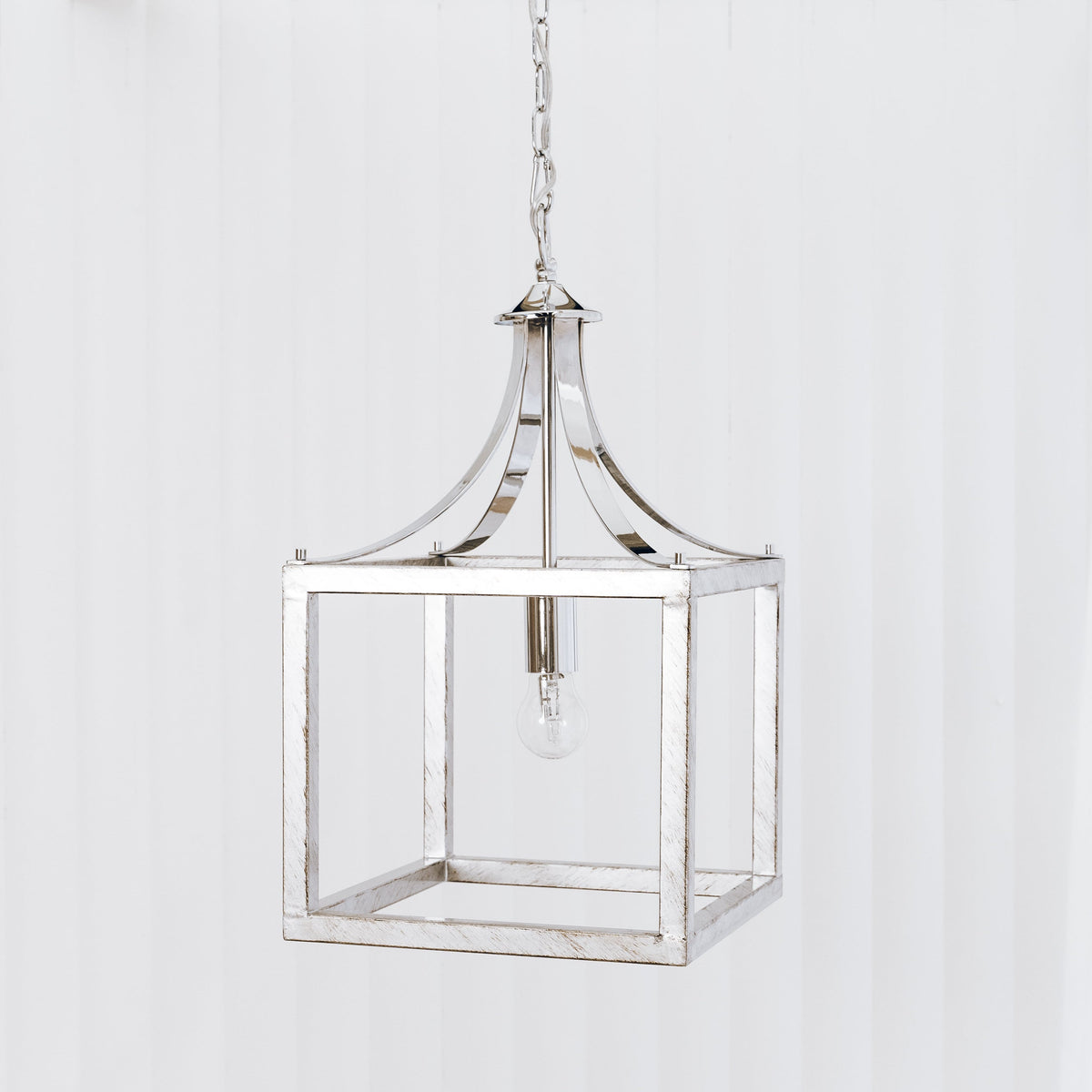 Langham Hampton Style Lantern Pendant Light - Chrome