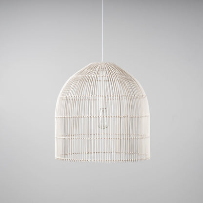 Siena Rattan Cane Pendant Light - Whitewash