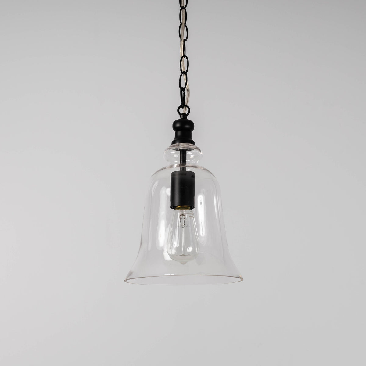 Gracie Glass Bell Shape Pendant Light - Black