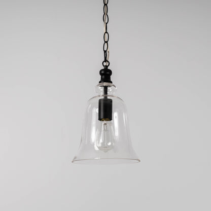Gracie Glass Bell Shape Pendant Light - Black