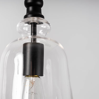 Gracie Glass Bell Shape Pendant Light - Black
