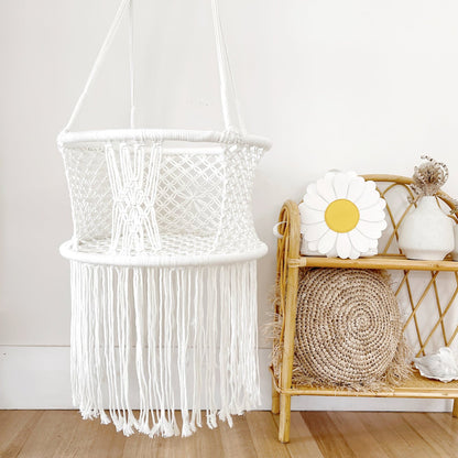Baby Swing Chair Macrame Hanging Hammock - Cream