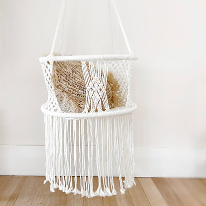 Baby Swing Chair Macrame Hanging Hammock - Cream