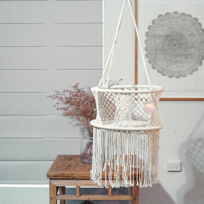 Baby Swing Chair Macrame Hanging Hammock - Cream
