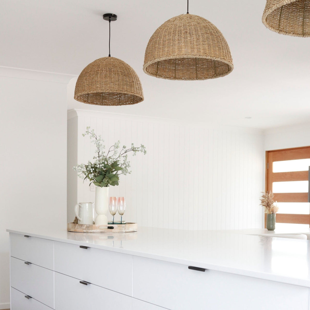 Villa Dome Rope Pendant Light - Natural