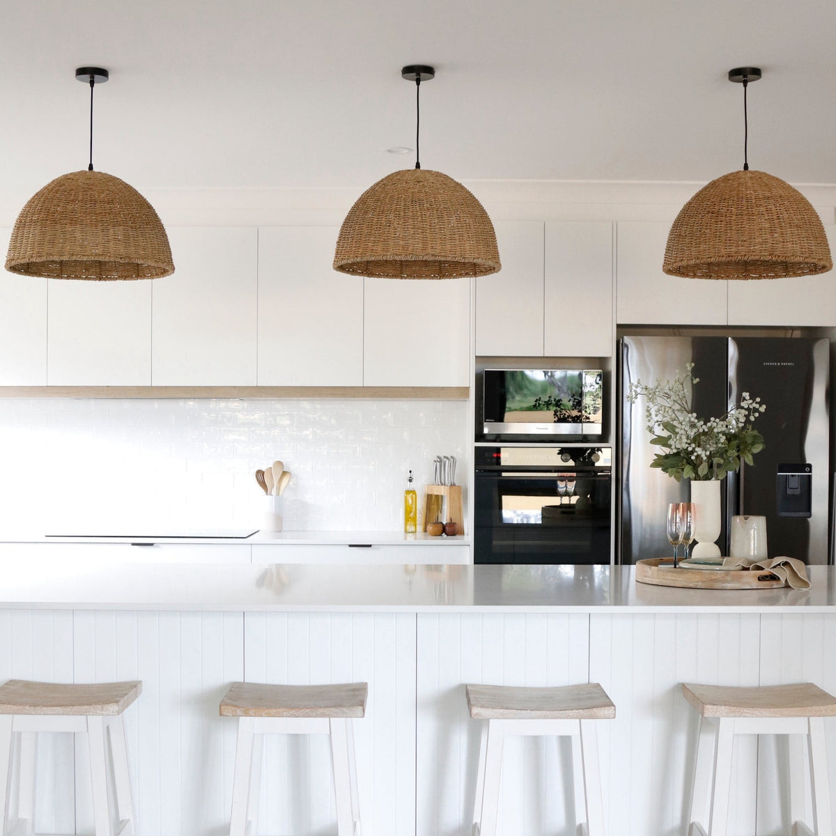 Villa Dome Rope Pendant Light - Natural