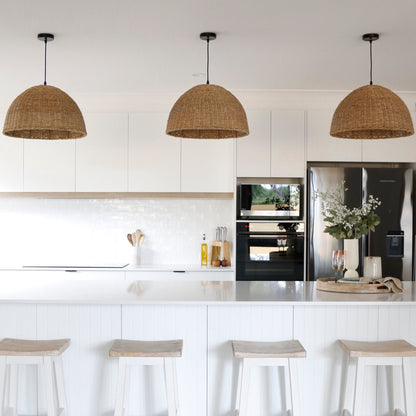 Villa Dome Rope Pendant Light - Natural