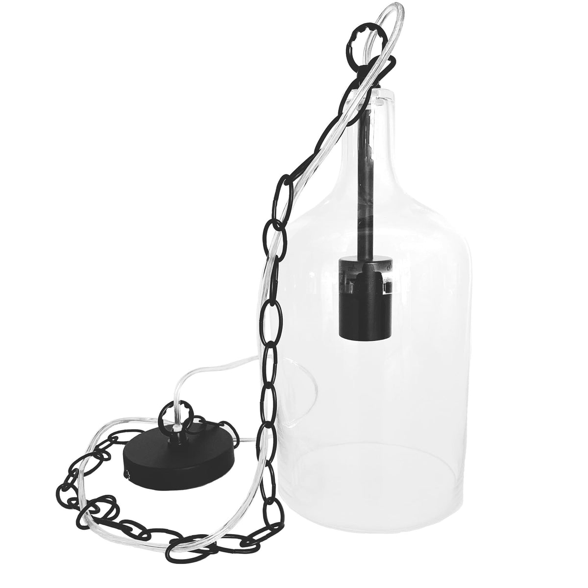 Kendal Glass Pendant Light - Black