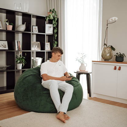 Pierre Fur Bean Bag - Emerald Green