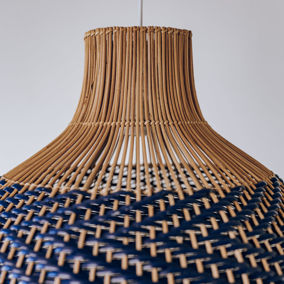 Bondi Rattan Pendant Light - White & Blue