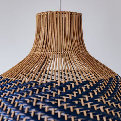 Bondi Rattan Pendant Light - White & Blue