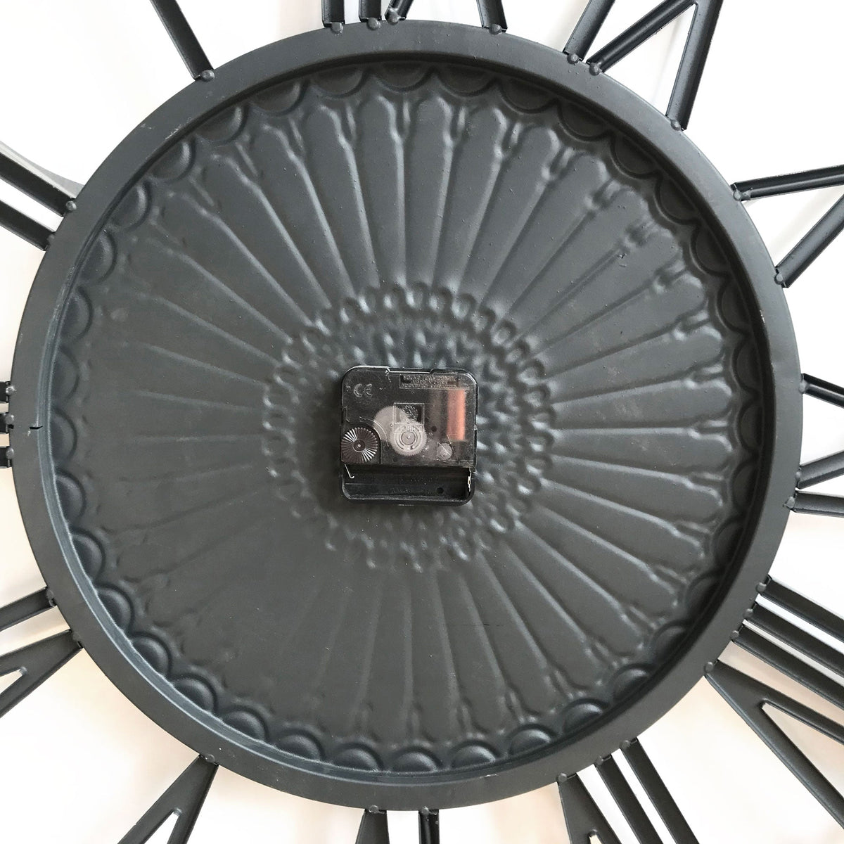 Large Metal Wall Clock - Tuscany - Charcoal