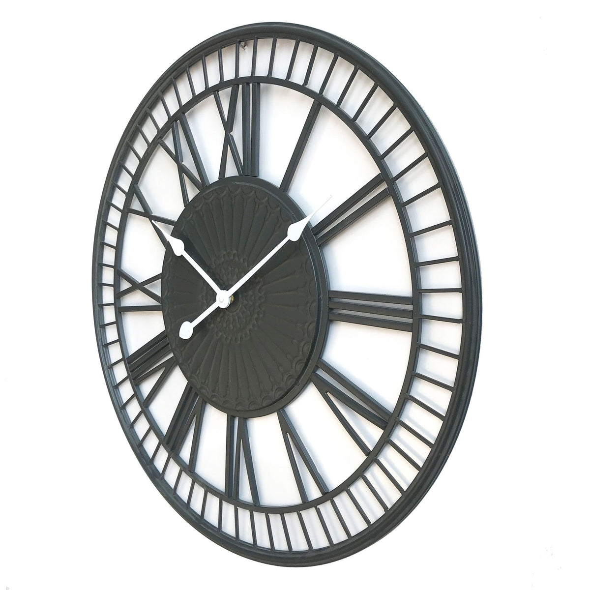 Large Metal Wall Clock - Tuscany - Charcoal