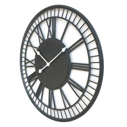 Large Metal Wall Clock - Tuscany - Charcoal