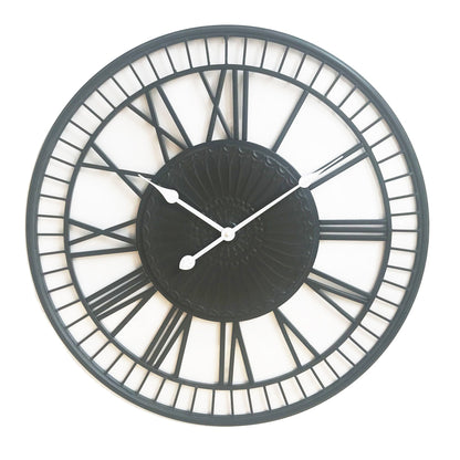 Large Metal Wall Clock - Tuscany - Charcoal
