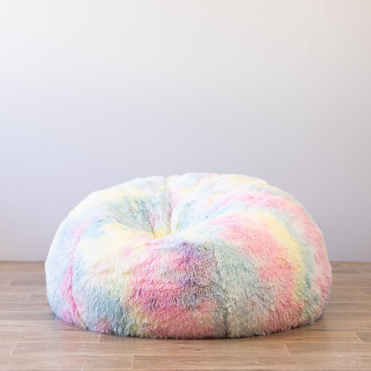 Shaggy Fur Rainbow Tie Dye Bean Bag - Unicorn