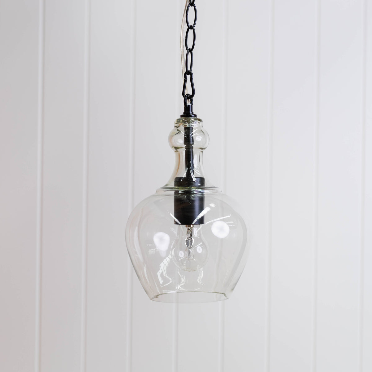 Valentine Glass Pendant Light - Matt Black