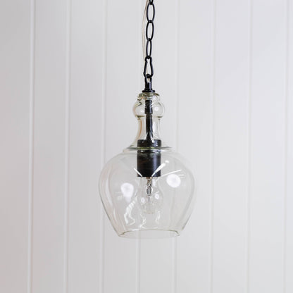 Valentine Glass Pendant Light - Matt Black
