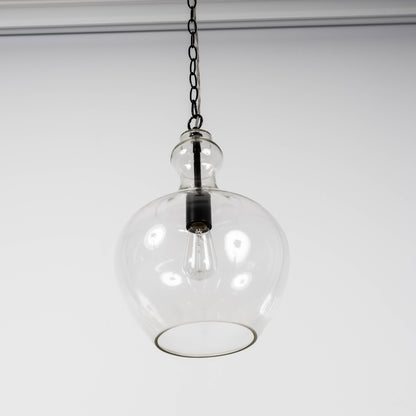 Valentine Glass Pendant Light - Matt Black