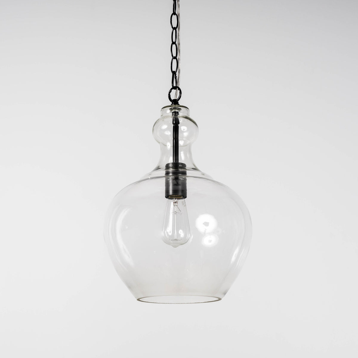 Valentine Glass Pendant Light - Matt Black