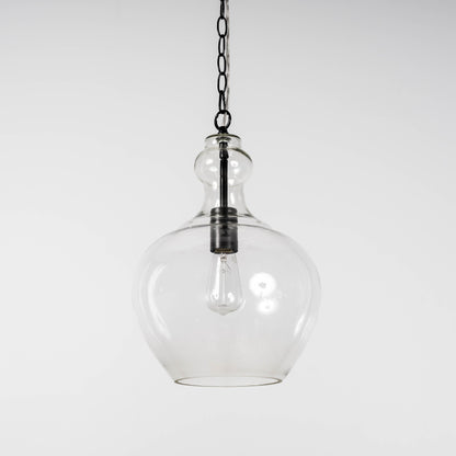 Valentine Glass Pendant Light - Matt Black