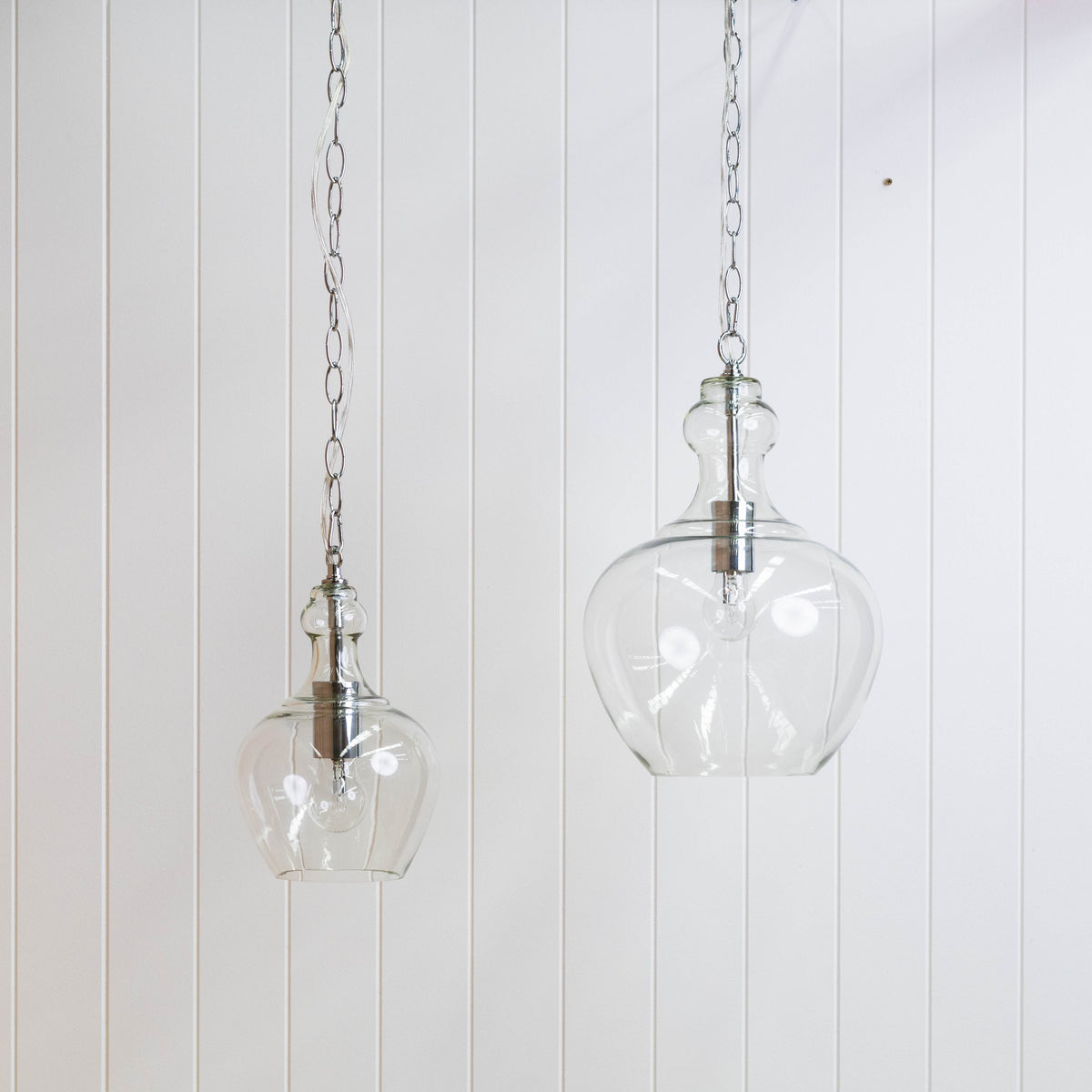 Valentine Glass Pendant Light - Chrome
