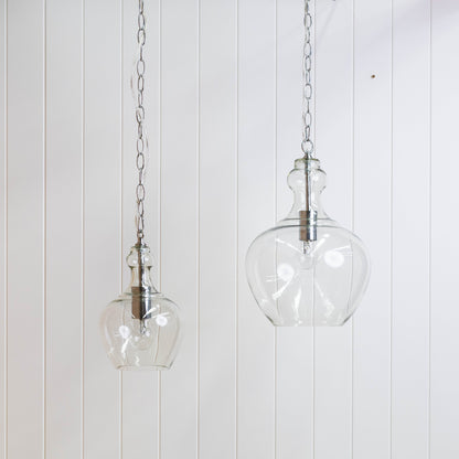 Valentine Glass Pendant Light - Chrome