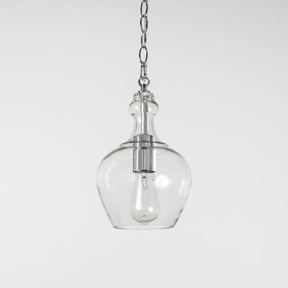 Valentine Glass Pendant Light - Chrome
