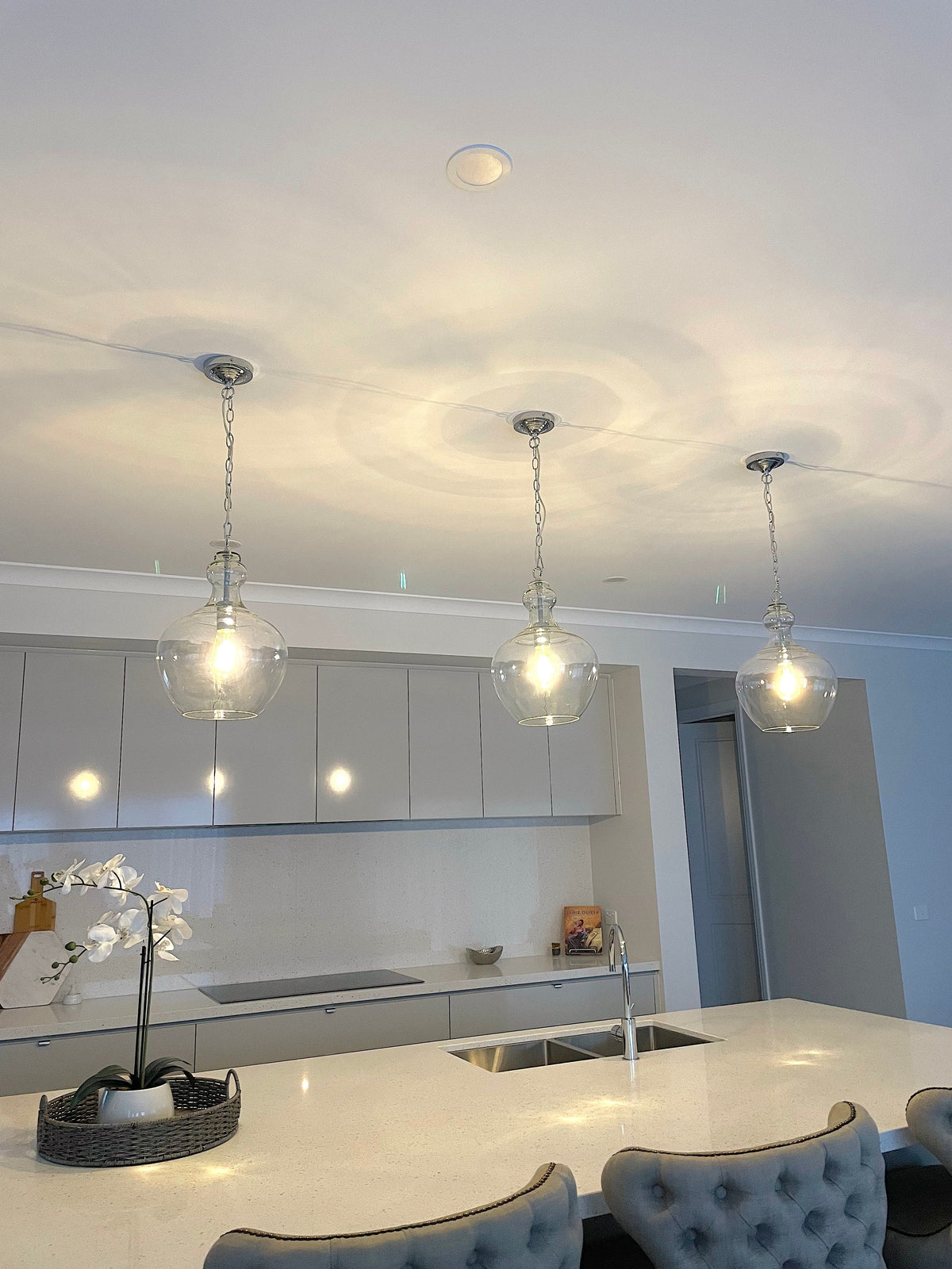Valentine Glass Pendant Light - Chrome