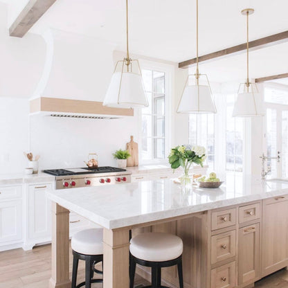 Jessie Pendant Light - White/Polished Gold Hardware
