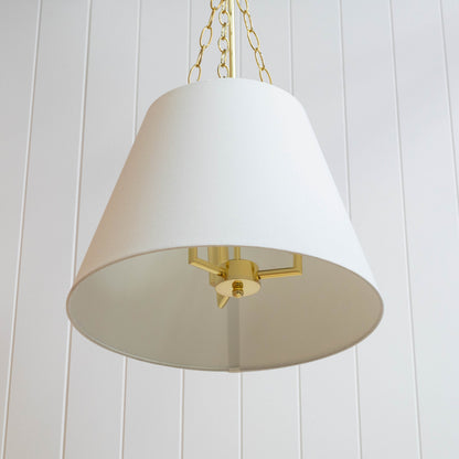 Chloe Pendant Light - White with Gold Hardware