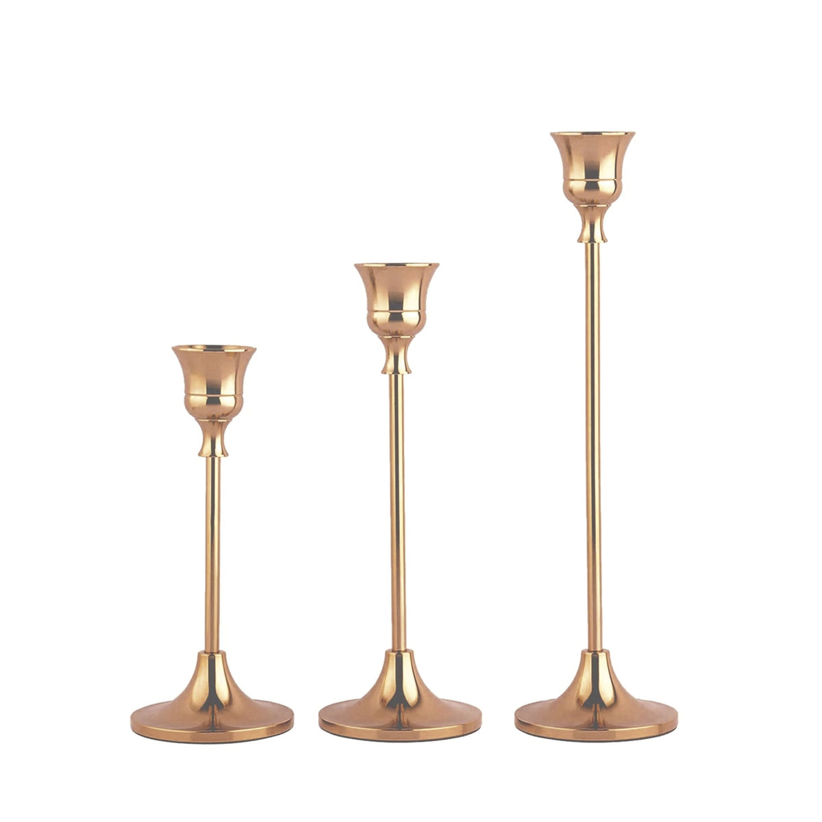 Candlestick Set 3pc - Rose Gold