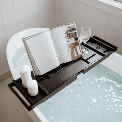 Serenity Bamboo Bath Caddy - Black