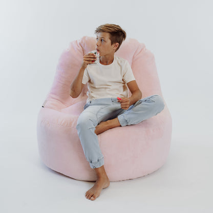 Lounger Plush Fur Bean Bag Chair Cover - Soft Pink