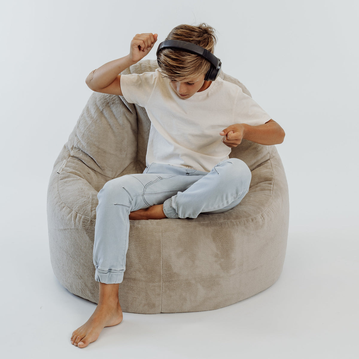 Lounger Plush Fur Bean Bag Chair Cover - Champagne Latte