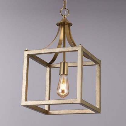 Langham Hampton Style Lantern Pendant Light - Brushed Gold